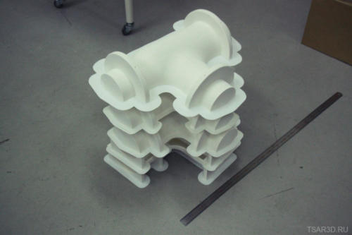 модели для литья тройник, напечатано на 3 д принтере